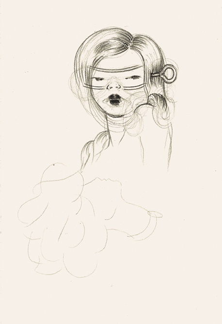 cabeza II . oil pencil . 18 x 25 cm