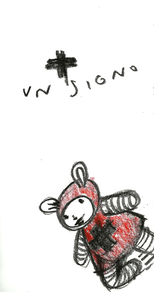 un signo . oil pencil . 9 x 16 cm